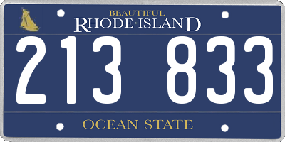 RI license plate 213833