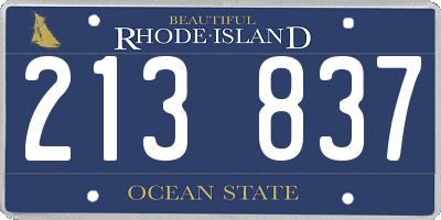 RI license plate 213837