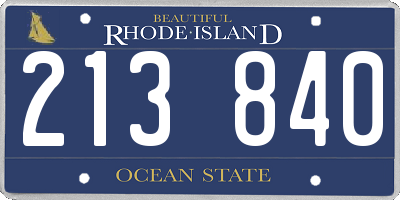 RI license plate 213840