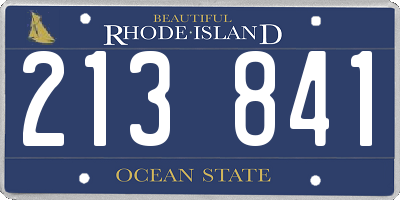 RI license plate 213841