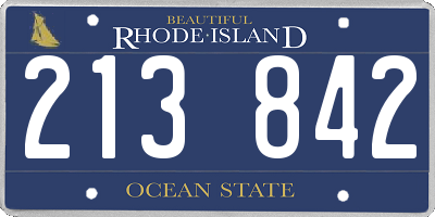 RI license plate 213842