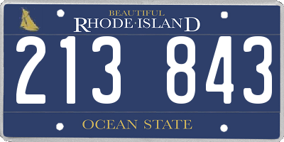 RI license plate 213843