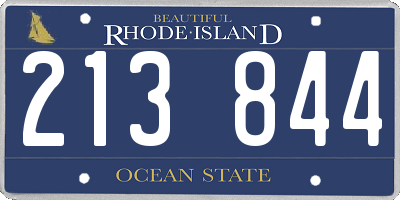 RI license plate 213844
