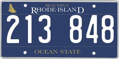 RI license plate 213848