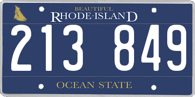 RI license plate 213849