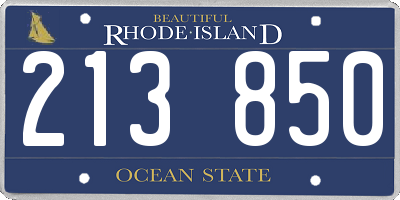 RI license plate 213850