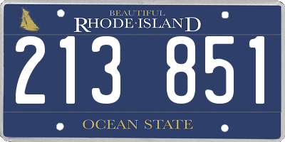RI license plate 213851