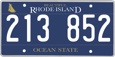 RI license plate 213852