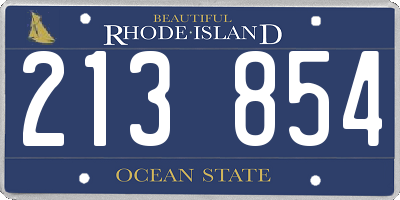 RI license plate 213854