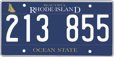 RI license plate 213855