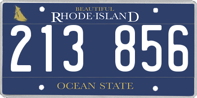 RI license plate 213856