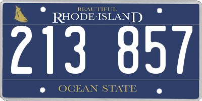 RI license plate 213857