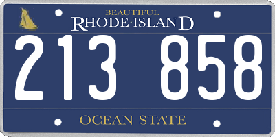 RI license plate 213858