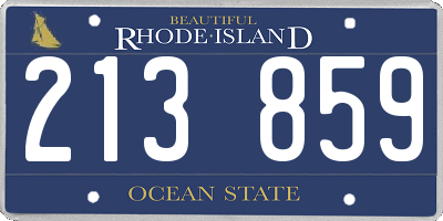 RI license plate 213859
