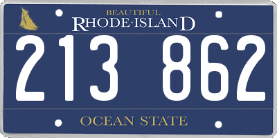 RI license plate 213862