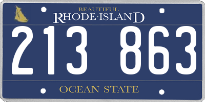 RI license plate 213863