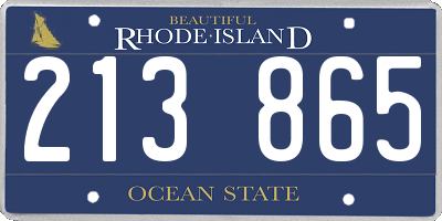 RI license plate 213865