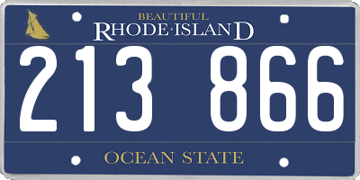 RI license plate 213866