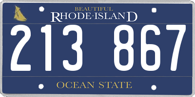 RI license plate 213867