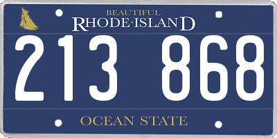 RI license plate 213868