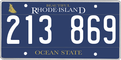 RI license plate 213869