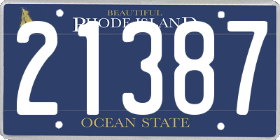 RI license plate 21387