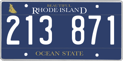 RI license plate 213871