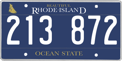 RI license plate 213872
