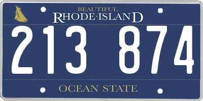 RI license plate 213874
