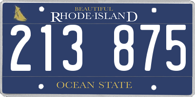 RI license plate 213875