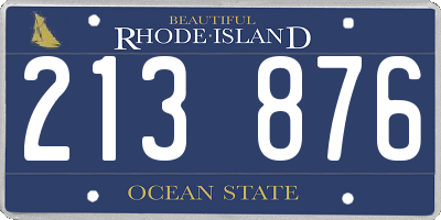 RI license plate 213876