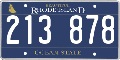 RI license plate 213878