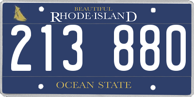 RI license plate 213880