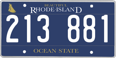 RI license plate 213881