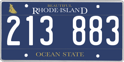 RI license plate 213883