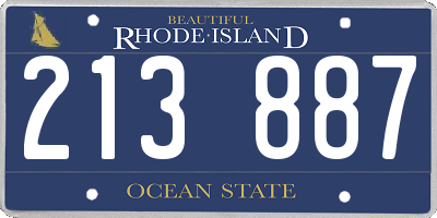 RI license plate 213887