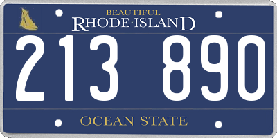 RI license plate 213890