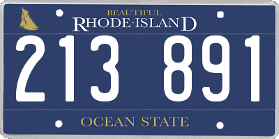 RI license plate 213891