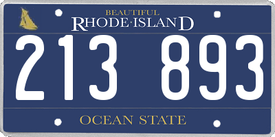 RI license plate 213893