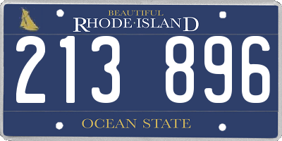 RI license plate 213896