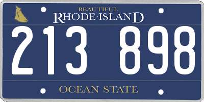 RI license plate 213898