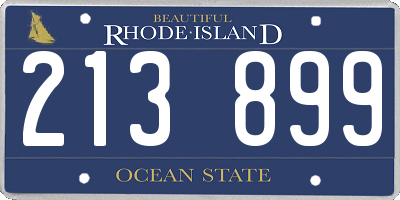 RI license plate 213899