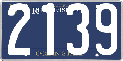 RI license plate 2139