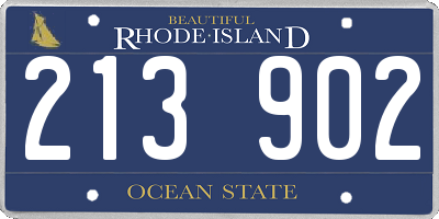 RI license plate 213902