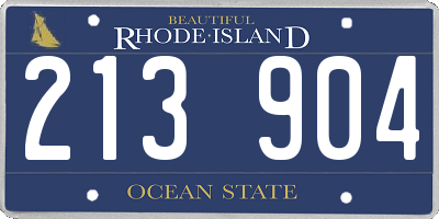 RI license plate 213904