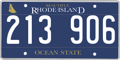 RI license plate 213906
