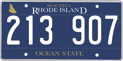 RI license plate 213907