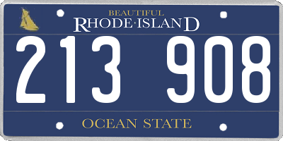 RI license plate 213908