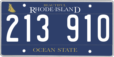 RI license plate 213910