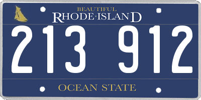 RI license plate 213912